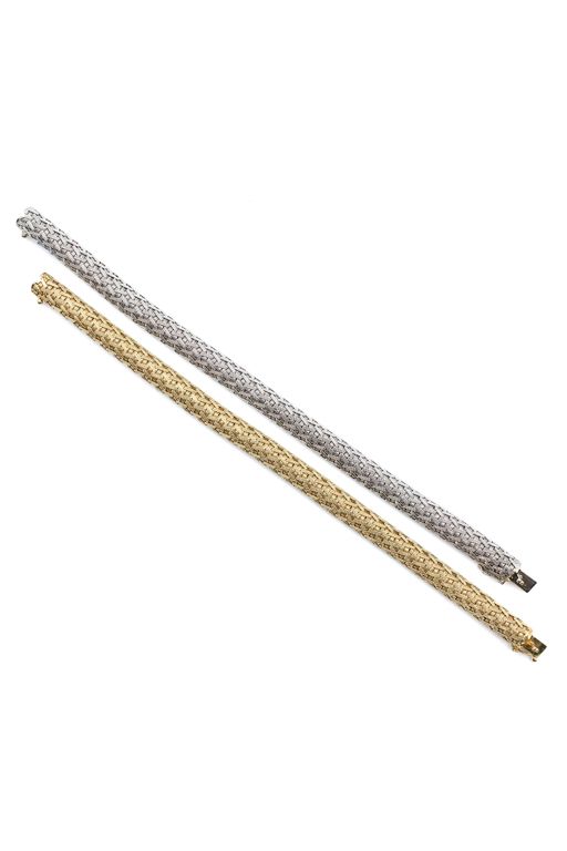 Two 18k Gold Tubular Bracelets