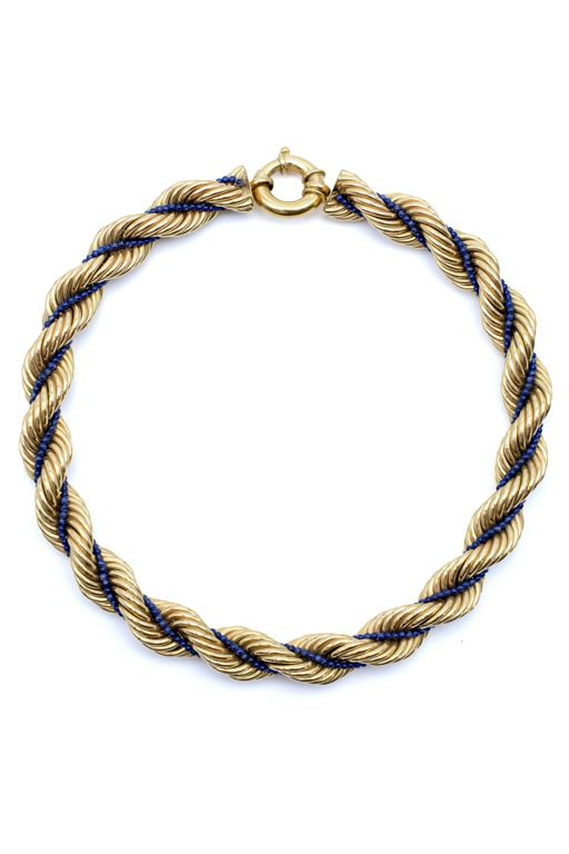 18k Yellow Gold Sapphire Torchon Necklace