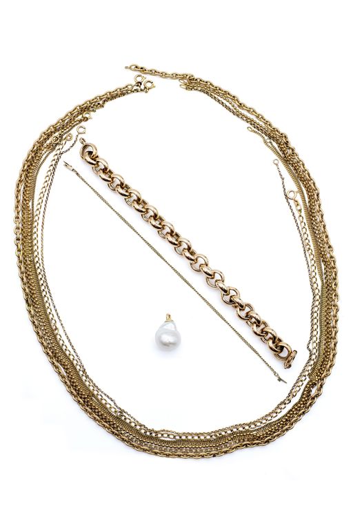 18k and 14k Yellow Gold Jewelry Set