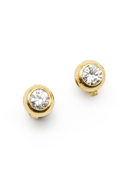 18k Yellow Gold Diamond Earrings