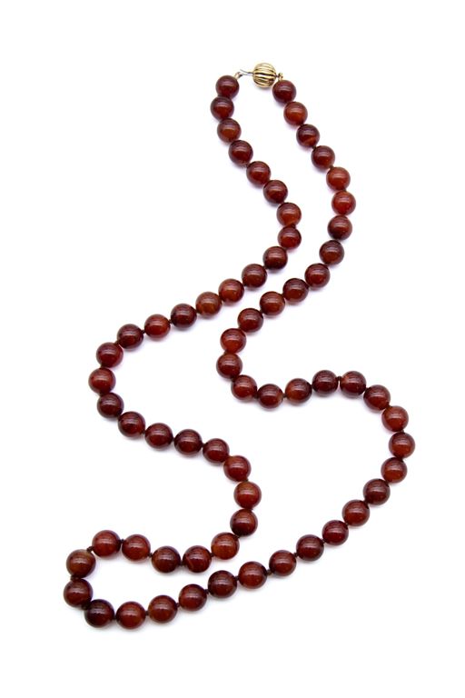 18k Yellow Gold Agate Bead Necklace