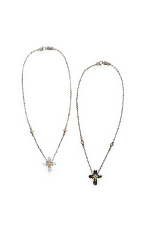 Sterling Silver Crystal and Ruby Pendant Necklaces