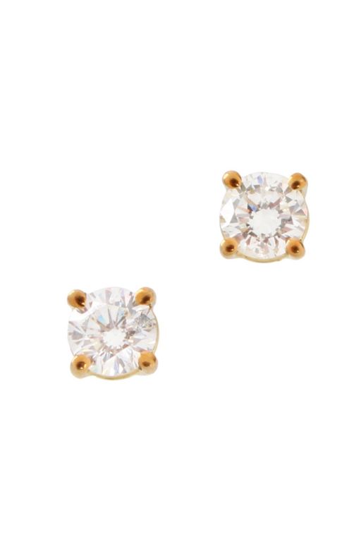 18k Yellow Gold Diamond Stud Earrings
