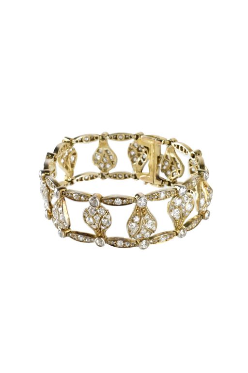 14k Yellow Gold Diamond Link Bracelet