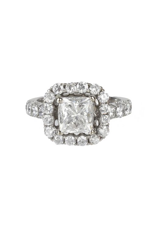 14k White Gold Diamond Engagement Ring