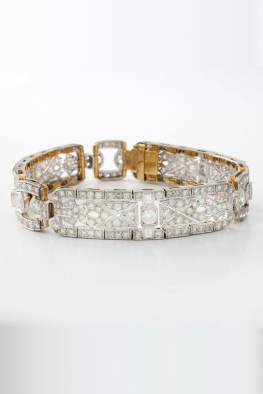 Platinum and 18k Yellow Gold Diamond Link Bracelet