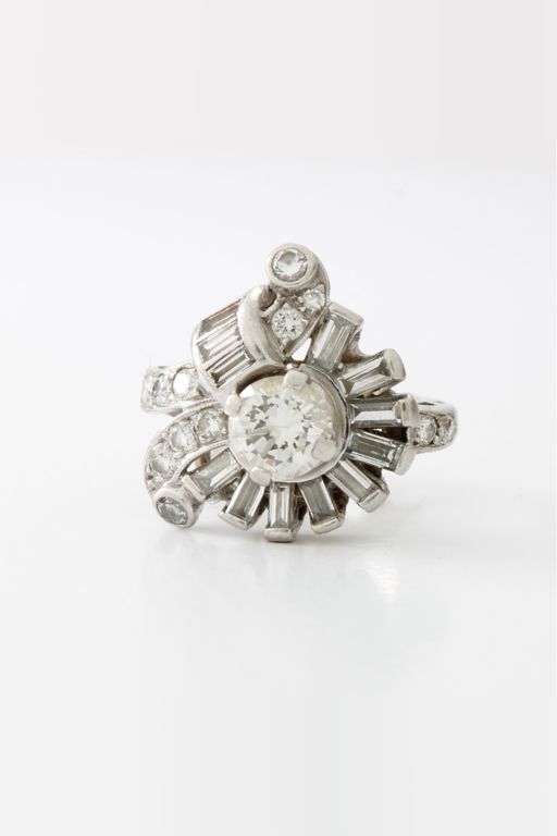 Platinum Diamond Cluster Ring