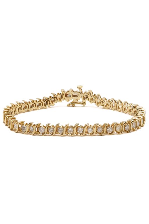 14k Yellow Gold Diamond Tennis Bracelet