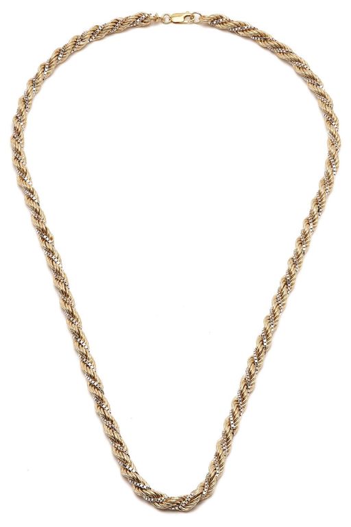 14k Yellow and White Gold Chain Necklace