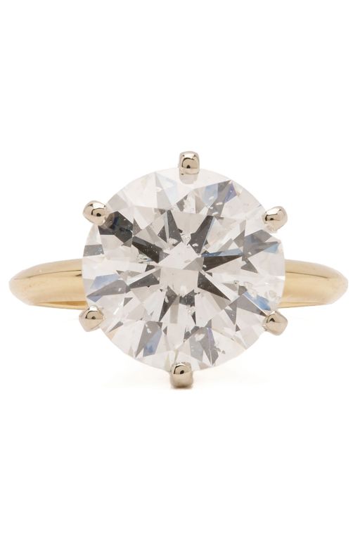 14k Yellow and White Gold Diamond Solitare Ring