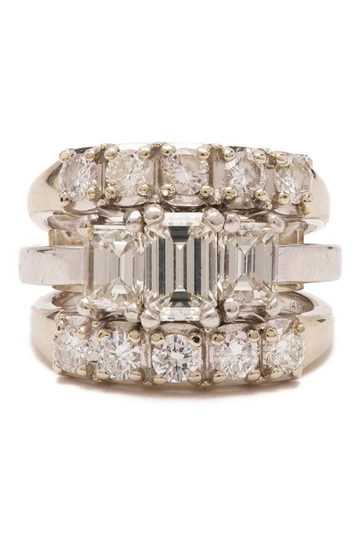 Platinum and 14k White Gold Diamond Wedding Ring
