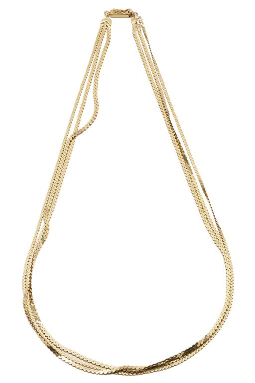 14k Gold Three-Strand Chain Necklace