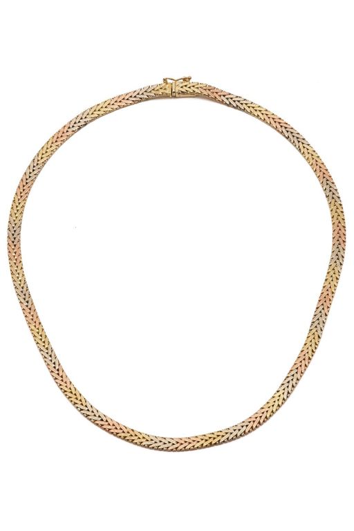 14k Tri-Color Gold Chain Necklace