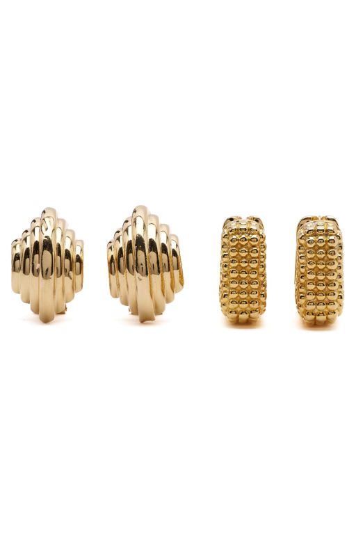 Two Pairs of Yellow Gold Earrings