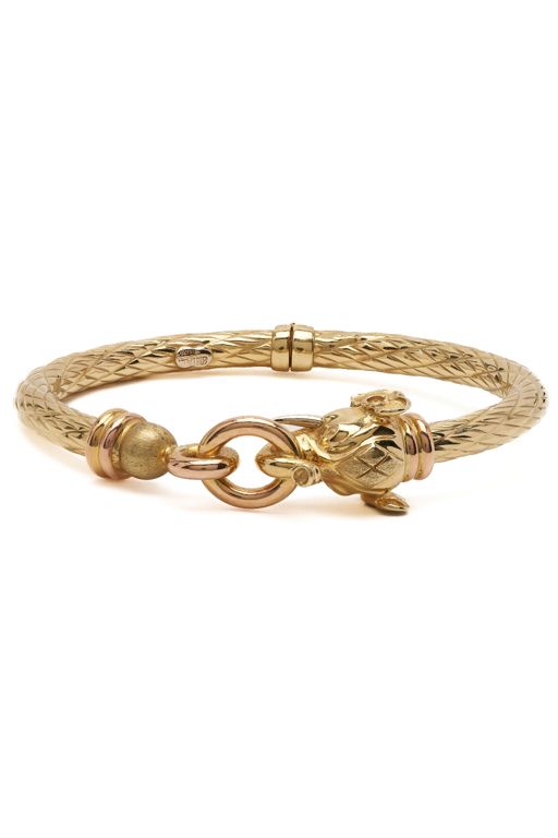 14k Yellow and Rose Gold Hinged Bracelet