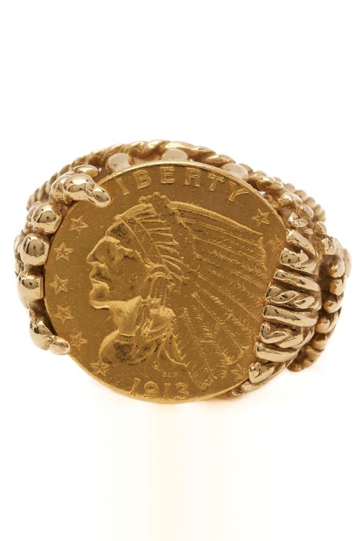 Yellow Gold Coin Ring