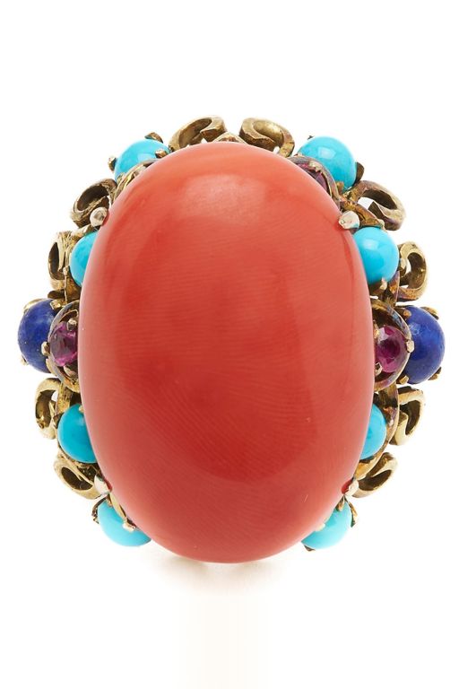 14k Yellow Gold Multi-Gem Ring
