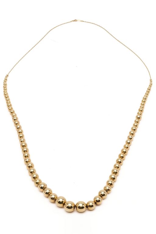 14k Yellow Gold Bead Necklace