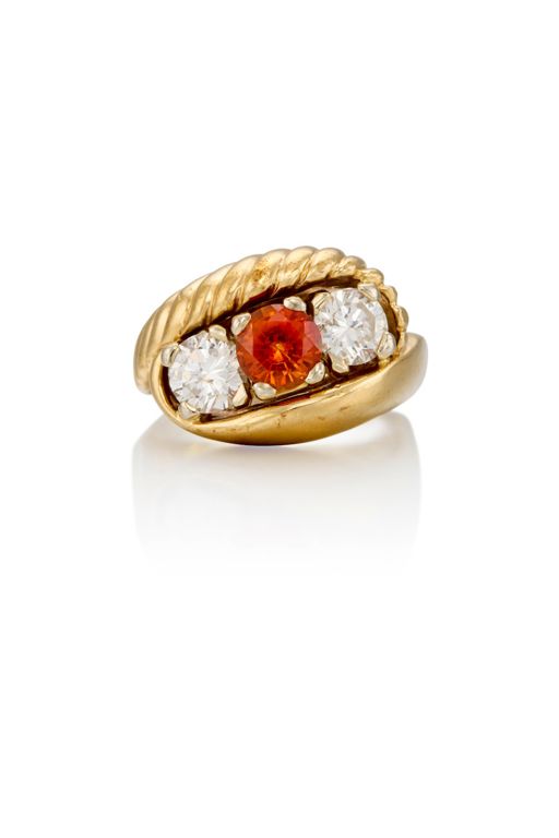 14k Gold Sapphire and Diamond Ring