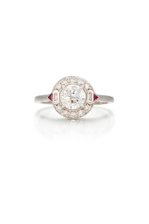 18k Gold Diamond and Ruby Ring