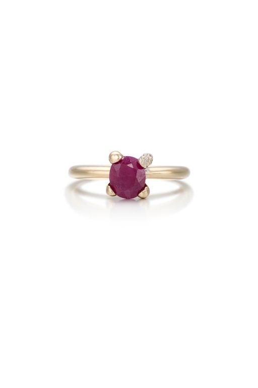 18k Gold Ruby and Diamond Ring