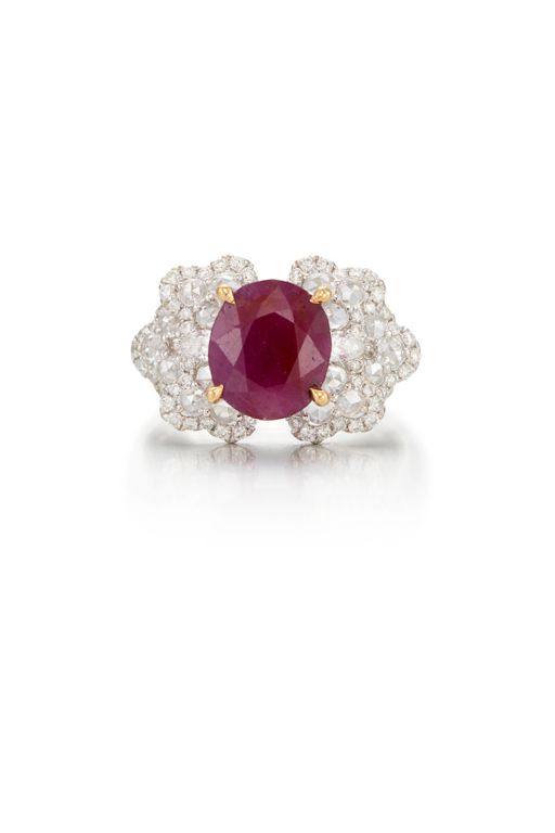 18k Gold Ruby and Diamond Ring