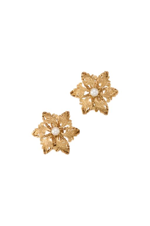 Pair of 13k Gold Pearl Earrings
