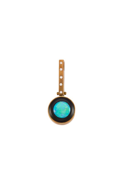 18k Gold Multi-Gem Pendant