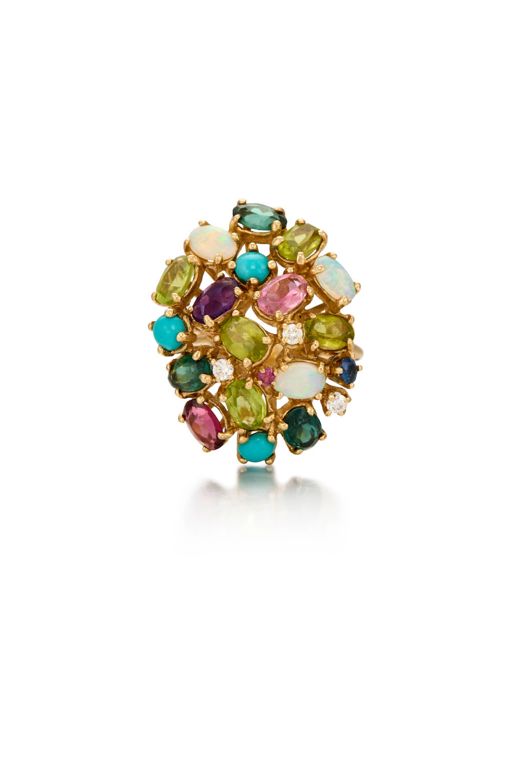 14k Gold Multi-Gem Ring