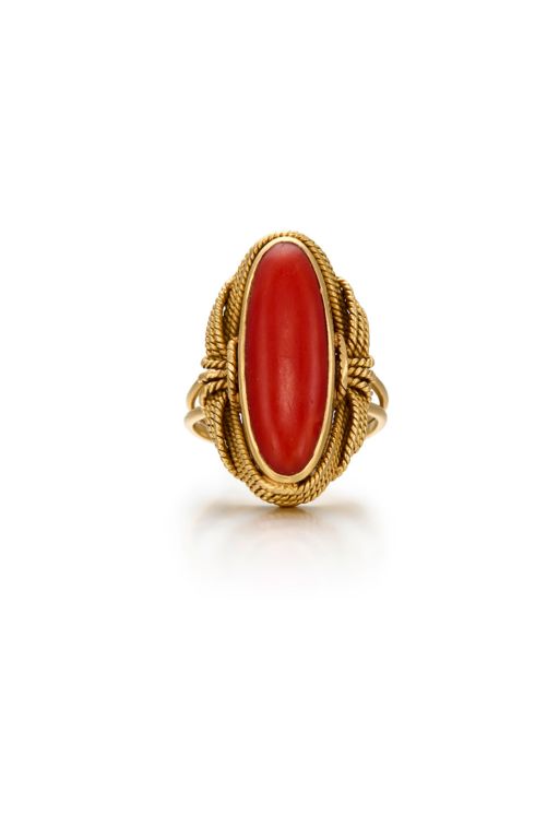 18k Gold Coral Ring