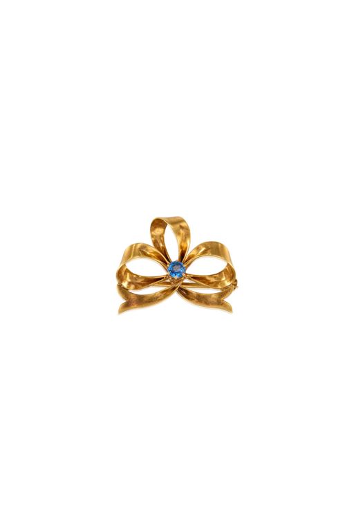 18k Gold Sapphire Brooch