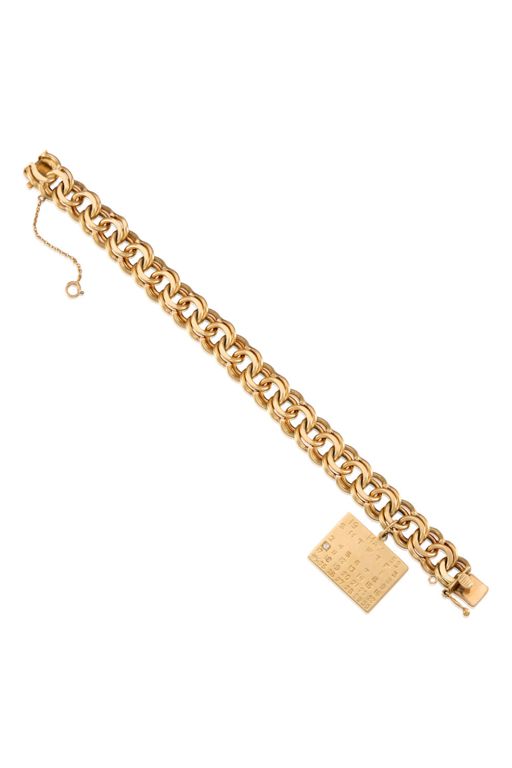 13k Gold Stone Charm Bracelet