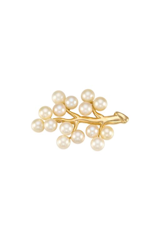 14k Gold Pearl Brooch