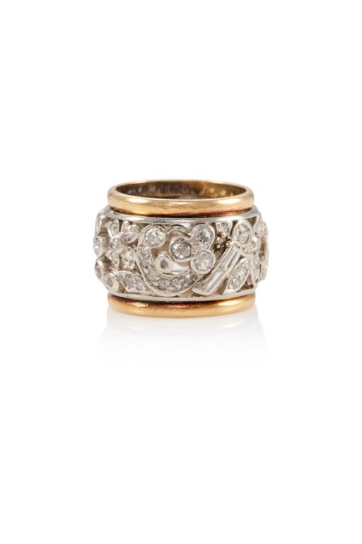 14k Gold and Platinum Diamond Ring