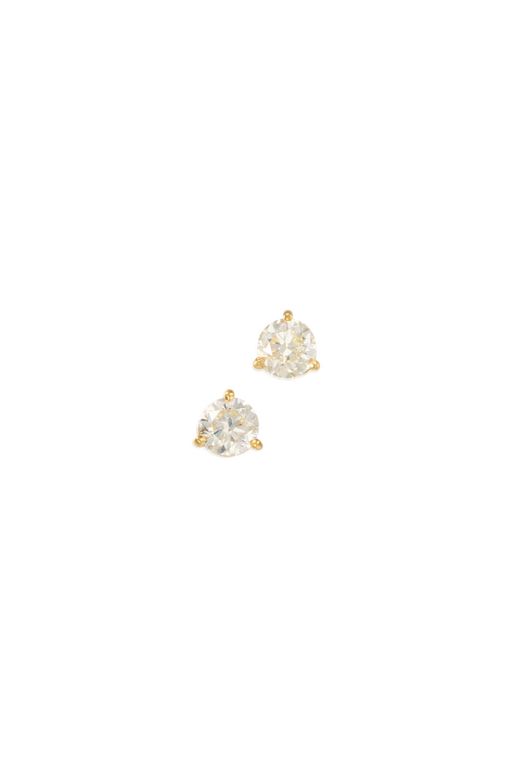 Pair of 14k Gold Diamond Earrings