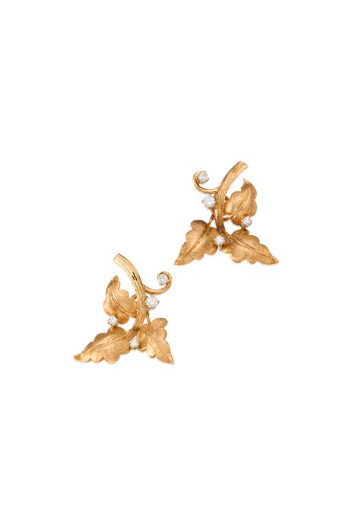 Pair of 14k Gold Diamond Earrings