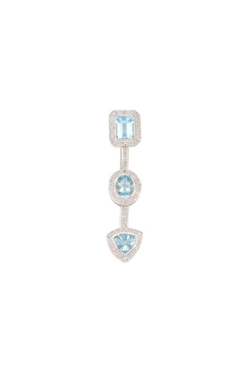 14k Gold Aquamarine and Diamond Pendant