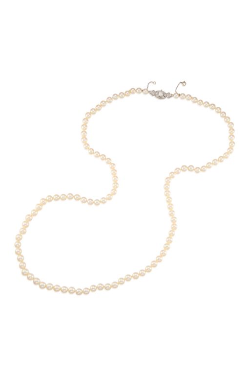 Platinum Pearl and Diamond Necklace