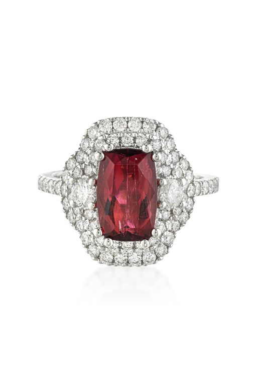 18k Gold Tourmaline and Diamond Ring