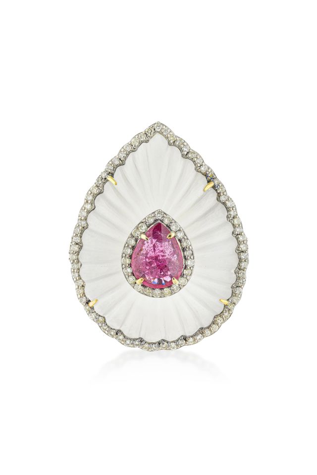 Silver and 14k Gold Multi-Gem Ring