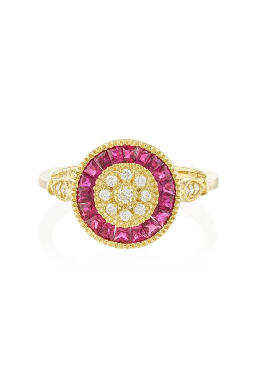 18k Gold Ruby and Diamond Ring