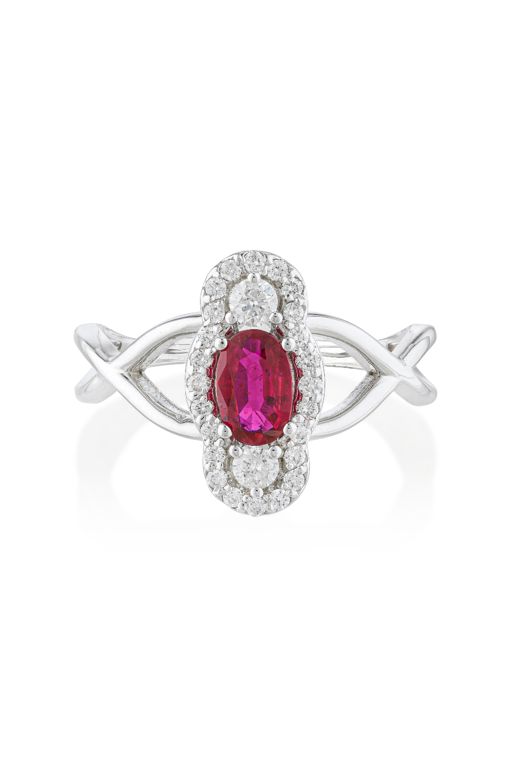 14k Gold Ruby and Diamond Ring