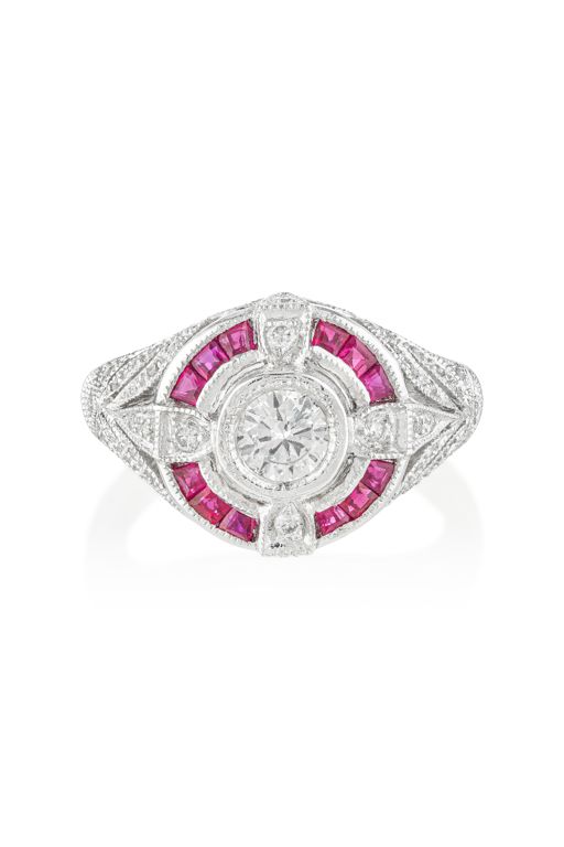 18k Gold Ruby and Diamond Ring