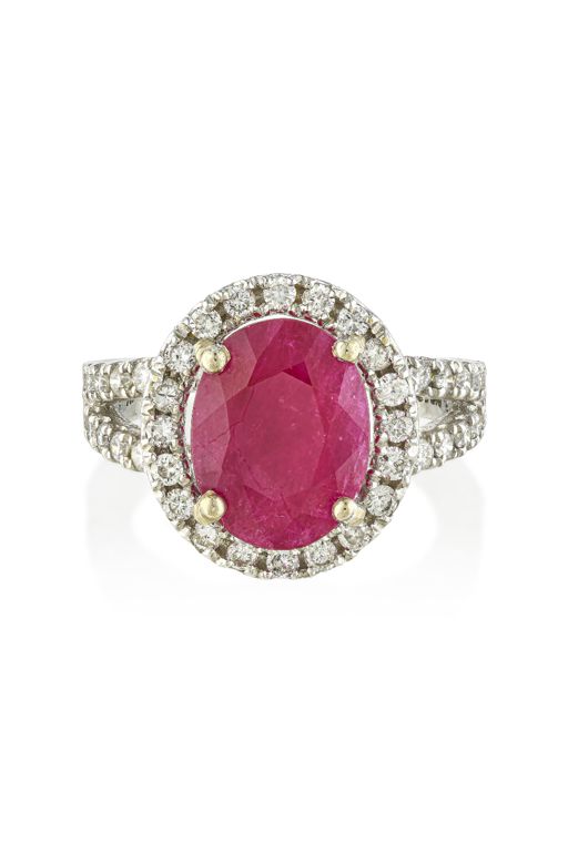 14k Gold Ruby and Diamond Ring