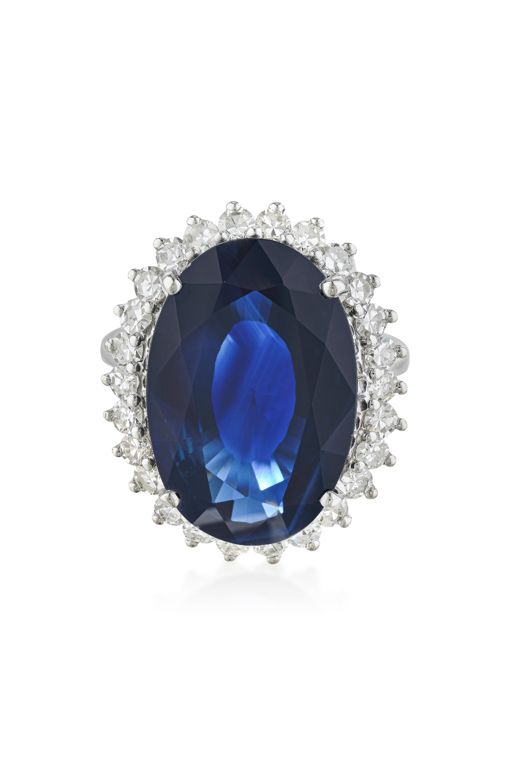 14k Gold Sapphire and Diamond Ring