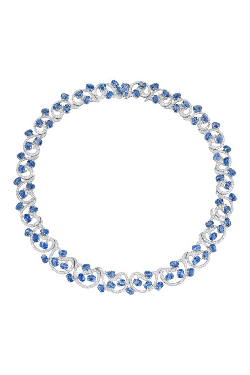 18k Gold Sapphire and Diamond Necklace