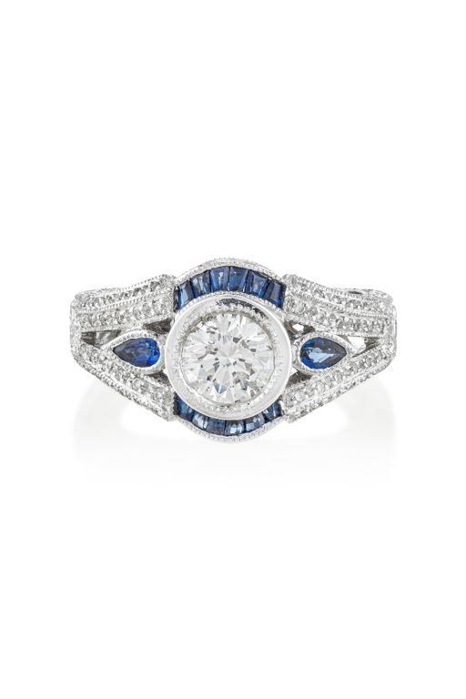 18k Gold Sapphire and Diamond Ring