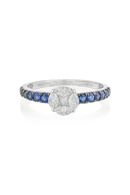 18k Gold Sapphire and Diamond Ring