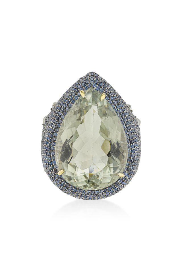 Silver and 14k Gold Multi-Gem Ring
