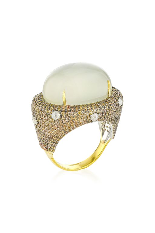Silver and 14k Gold Multi-Gem Ring
